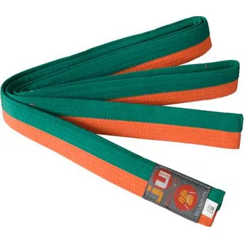 JU-SPORTS DVOUBAREVNÉ PŮLENÉ PÁSKY NA KIMONO Barva: Oranžovo-zelená, Délka: 350