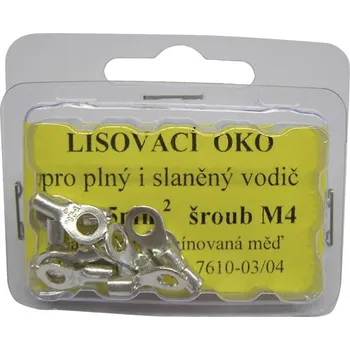Kabelové oko Lisovací oko kabelové, vodič 1,5 - 2,5 mm, M4