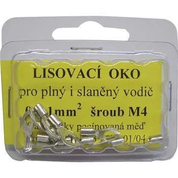 Kabelové oko Oko kabelové lisovací, vodič 0,5-1,0 mm, M4