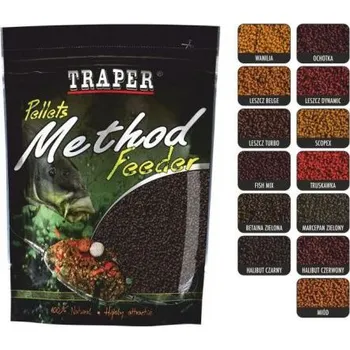Traper PELETY Method Feeder 500 g - AKCE ( 9+1 Zdarma) Pomeranč-Čokoláda