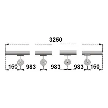 Madlo do koupelny Nerezové madlo na schodiště 3,25m, EB1-M325