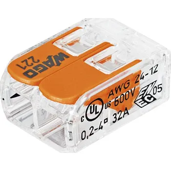 WAGO svorka, 2 x 0,14-4 mm2, balení 5 ks