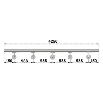 Madlo do koupelny Nerezové madlo na schodiště 4,25m, EB1-M425
