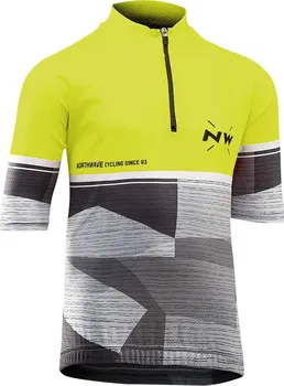 cyklistický dres Northwave Origin Junior s krátkým rukávem Yellow Fluo/Grey