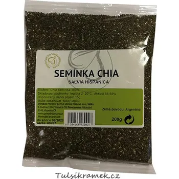 Sušená potravina Přírodní pečivo Elšíková CHIA SEMÍNKA 200g