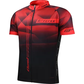 cyklistický dres Force Best s krátkým rukávem červený/černý