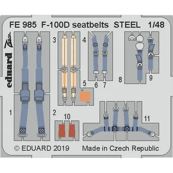Plastikový model Eduard 1/48 F-100D seatbelts STEEL (TRUMPETER)