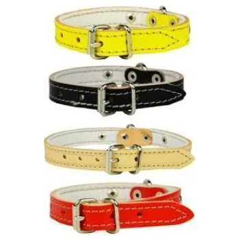 Obojek pro psa Obojek kožený hladký podložený Bílý 65cmx24mm