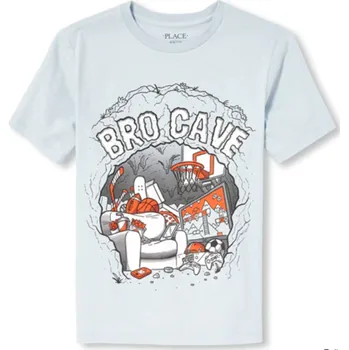 Chlapecké tričko CHILDREN´S PLACE CHLAPECKÉ TRIČKO "BRO CAVE" Barva: šedomodrá, Velikost: M (134/140)