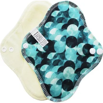 Menstruační vložka Breberky Slipová vložka (PUL) - Kuličky modrozelené, sv. žlutý velur (kojenecký plyš)