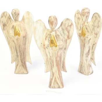 Vánoční dekorace Anděl bílý 20cm zlaté zdobení