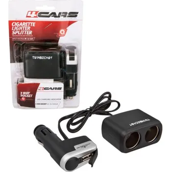 4Cars 94142 rozdvojka zapalovače s USB přípojkou