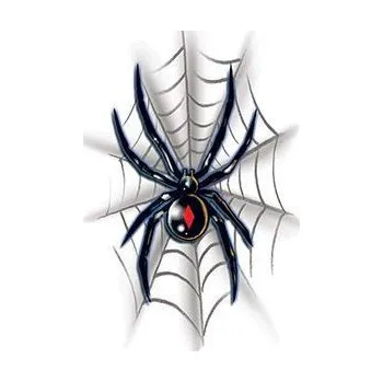 Odstranitelné tetování Černá vdova s pavučinou - nalepovací tetování