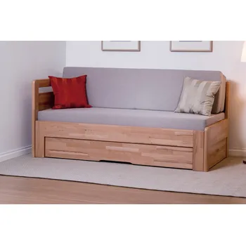 BMB Postel Tandem ORTHO s levým čelem - masivní buk Moření: jabloň, Provedení: oblé, Rozměr: 90/180 x 200 cm