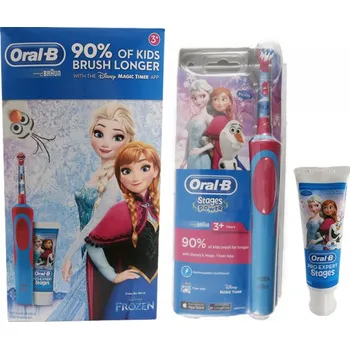 Elektrický zubní kartáček Oral-B Frozen elektrický kartáček modrý/růžový