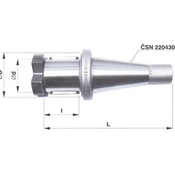 Frézovací trn s kuželovou stopkou strmou pro frézovací hlavy 50x50x63,ČSN 241421 (ČSN 241421. Strmá kuželová stopka ISO 50, d=50, I=63 mm. Tyto trny se používají pro upnutí frézovacích hlav s válcovým vrtáním. Příslušné upínací šrouby 241426 a pera 022562