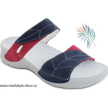 Dámská zdravotní obuv MEDISTYLE DANA LD-T19/5 pantofel modro-červený, --- - 38