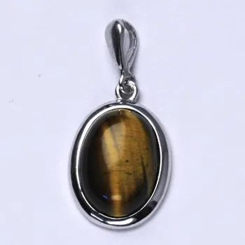 Přívěsek Stříbrný přívěsek, přírodní kámen tygří oko - P 1454/22 (tygří oko 14x10 mm)