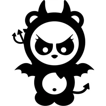 Samolepicí dekorace na vozidlo Samolepka devil panda na auto a motorku, tuning nálepka (1613)