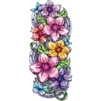 Odstranitelné tetování Barevné květy sakury - velké nalepovací tetování