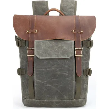 Stylový foto batoh Vagabund Premium green (Foto batoh retro vzhledu)