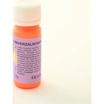 Speciální výtvarná barva ARTEMISS Svítící univerzální barva (fotoluminiscenční) Vyberte velikost: 12g, Vyberte odstín: 72 neon oranžová světlá