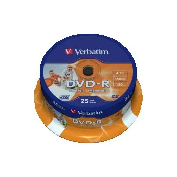PC skříň VERBATIM DVD-R(25-Pack)Spindl/Printable/16x/4.7GB