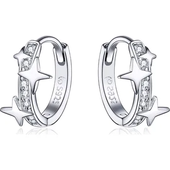 Náušnice Elenys stříbrné náušnice Třpytivé hvězdné kroužky