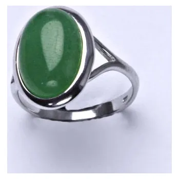 Prsten Stříbrný prsten, přírodní kámen avanturin - T 1454 mm (avanturin 14x10 mm)