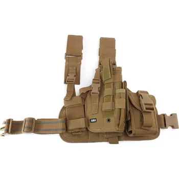 101 INC Taktické stehenní pouzdro na pistoli , pravé - Khaki