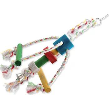 Hračka pro ptáka Hračka BIRD JEWEL Chobotnička závěsná dřevo - provaz 29 cm