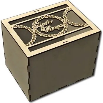 Dárková krabička Pelisport Svatební truhla malá 4 na přání a dary přírodní