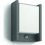 Philips 16461/93/16 Arbour IR venkovní nástěnné LED svítidlo se senzorem 1x6W 600lm 2700K IP44, antracitové