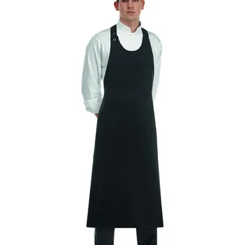 Gastro oděv EGOCHEF Barmanská zástěra vysoká EGOchef - černá 100x95 cm E-6105002C