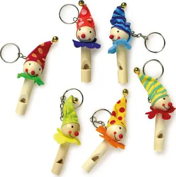 Hudební nástroj pro děti Přívěsek na klíče Legler s píšťalkou Klaun 1987
