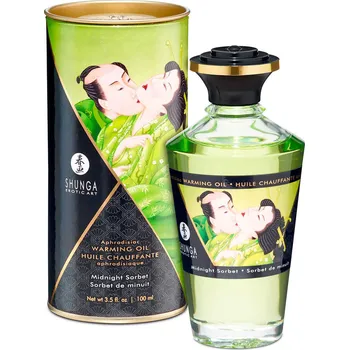 Masážní přípravek Shunga Aphrodisiac Warming Oil Midnight Sorbet 100 ml