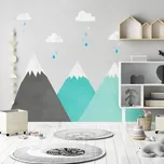 Yokodesign Nálepka na zeď - hory pod mraky -mátové Velikost: L