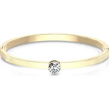 Náramek Šperky4U Otevírací ocelový náramek s kamínkem - OPA1542-GD
