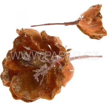 umělá květina Baby Magnolie měděná / glitry