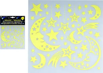 samolepka Anděl Přerov Samolepky svítící ve tmě měsíc a komety 18 x 18 cm