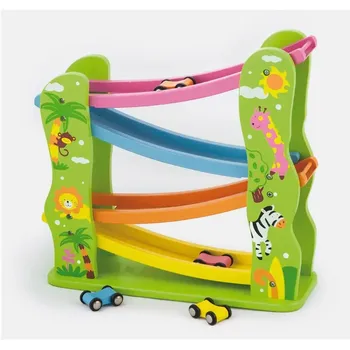 Dřevěná hračka Viga Dřevěná klouzačka s auty