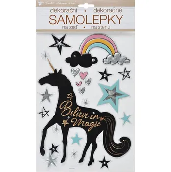 Samolepící dekorace Anděl 10397 jednorožec 36 x 21 cm