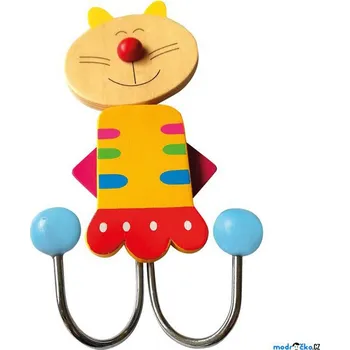 Věšák Věšák dřevěný - 2 háčky, Kočka (Bino)