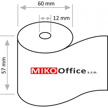 Kotouček do pokladny a tiskárny štítků Kotoučky pokladní Termo 57/60/12mm