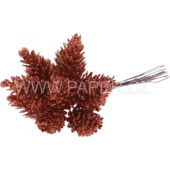 Vánoční dekorace Dekorace šišky měděné/glitr