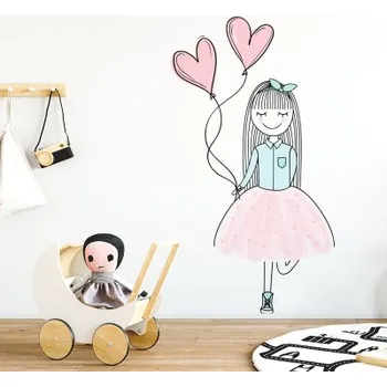 Yokodesign Nálepka na zeď - barevné postavičky - veselá Alenka Velikost: střední - M