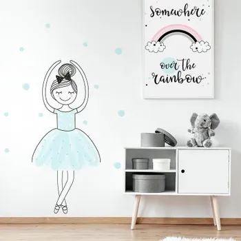 Yokodesign Nálepka na zeď - barevné postavičky - baletka Hanka Velikost: střední - M