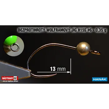 Rybářský háček Wolfram BL jig H15S #4 - 15 mm - #4, Nikl, 0,35 g - 5 ks