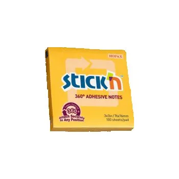 Samolepící bloček Samolepicí bločky Hopax 360° - 76 x 76 mm / 100 lístků / oranžová