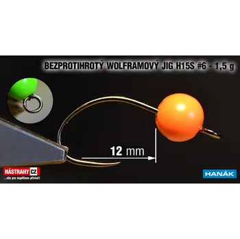 Rybářský háček Wolfram BL jig H15S #6 - 13 mm - #6, Orange, 1,5 g - 5 ks